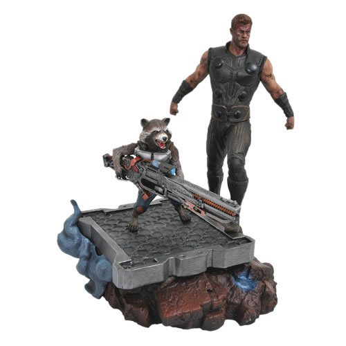 Premier Collection Statues - Avengers 3 Infinity War Movie - Thor & Rocket