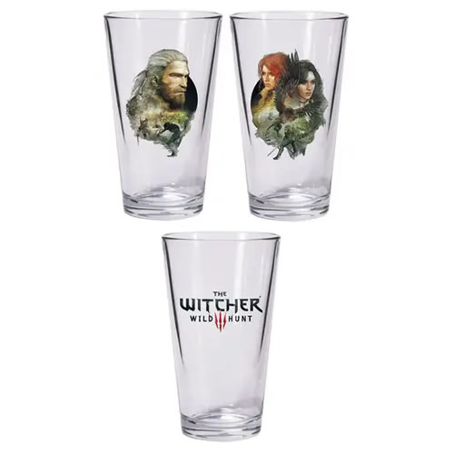 Drinkware - The Witcher - Geralt & Triss w/ Yennefer Pint Glass 2-Pack