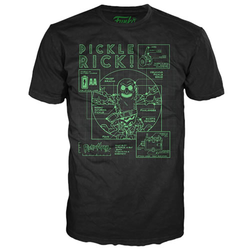 T-Shirts - POP! Tees - Rick And Morty - Pickle Rick Blueprint