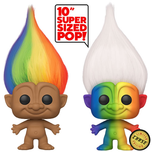 Pop! Trolls - 10" Super Sized Multicolored Hair Troll w/ Chase