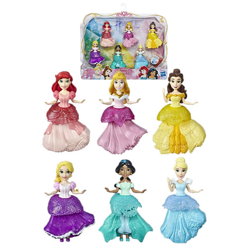 Disney Princesses Dolls - Royal Clips Rainbow Collection 6-Pack - AS00