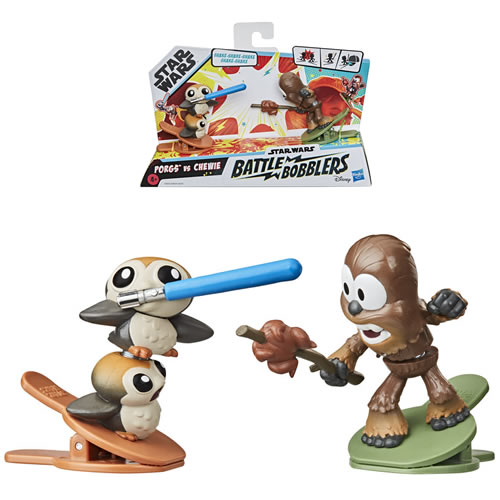 Star Wars Figures - Battle Bobblers - Porgs Vs Chewie 2-Pack - 5X00