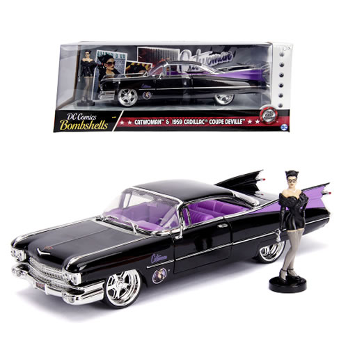 1:24 Scale Diecast - Hollywood Rides - DC - 1959 Cadillac w/ Catwoman Figure