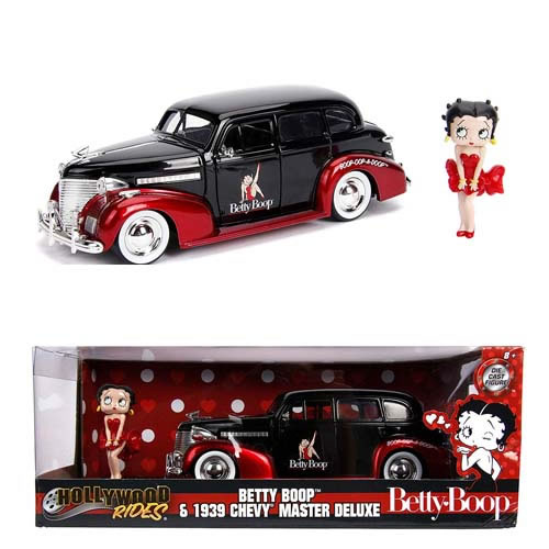 1:24 Scale Diecast - Hollywood Rides - Betty Boop - 1939 Chevy Master Deluxe w/ Betty Boop Figure