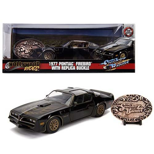 1:24 Scale Diecast - Hollywood Rides - Smokey & the Bandit - 1977 Pontiac Firebird w/ Replica Belt Buckle