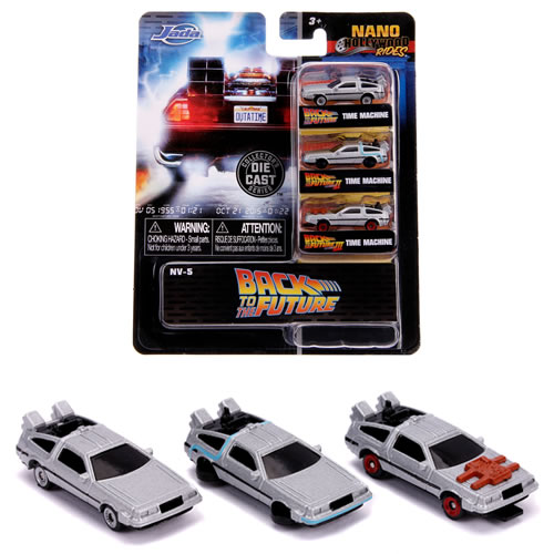 Nano Hollywood Rides Diecast - 1.65" Back To The Future 3-Pack