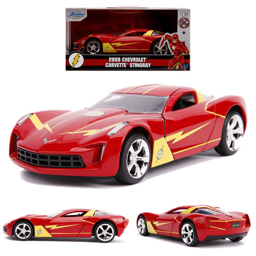 1:32 Scale Diecast - Hollywood Rides - DC - 2009 Corvette Stingray (Flash Deco)