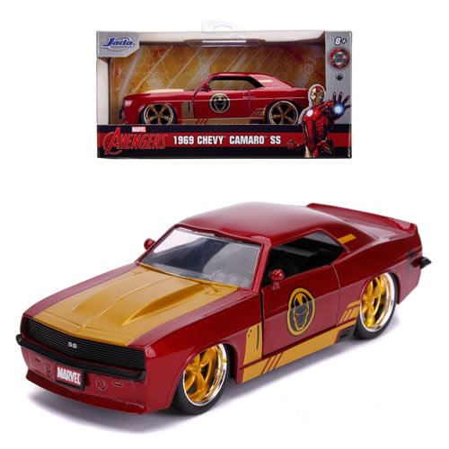 1:32 Scale Diecast - Hollywood Rides - Marvel - 1969 Chevy Camaro (Iron Man Deco)