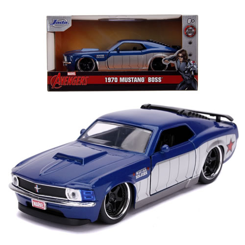 1:32 Scale Diecast - Hollywood Rides - Marvel - 1970 Ford Mustang Boss (Winter Soldier Deco)