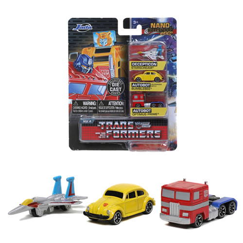 Nano Hollywood Rides Diecast - 1.65" G1 Transformers 3-Pack