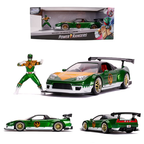 1:24 Scale Diecast - Hollywood Rides - Power Rangers - 2002 Honda NSX w/ Green Ranger