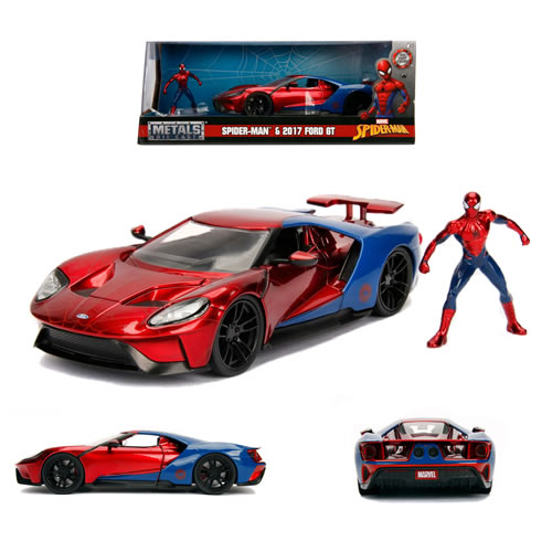 1:24 Scale Diecast - Hollywood Rides - Marvel - 2017 Ford GT w/ Spider-Man Figure