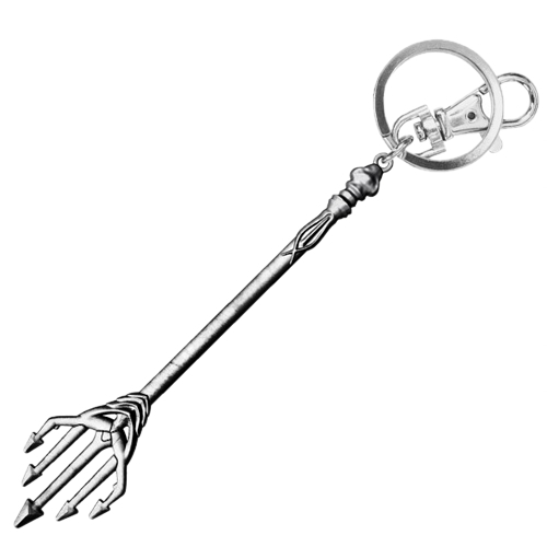 Keychains - DC Comic's - Justice League Movie - Aquaman Trident Pewter Key Ring