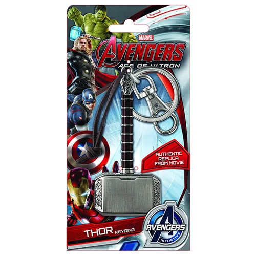 Marvel Keychains - Avengers 2 Age Of Ultron Movie - Thor Hammer Pewter Key Ring