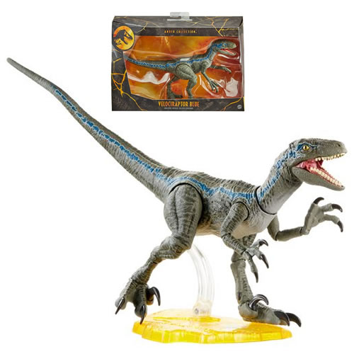 Jurassic World Figures - Amber Collection - Velociraptor (Blue)