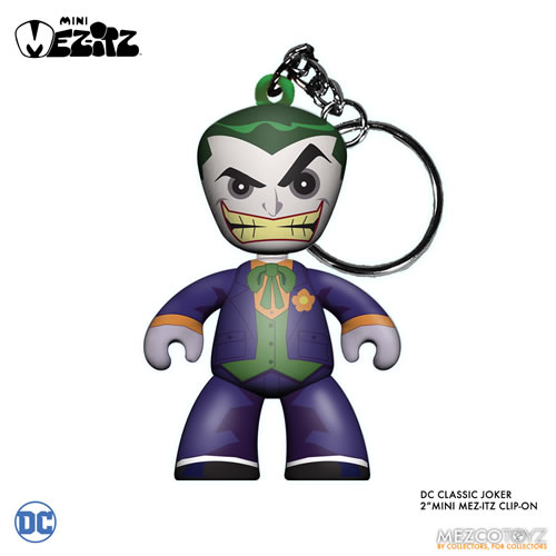 Mez-Itz Keychains - 2" Scale Mini Mez-Itz - DC Comic's - Classic Joker Clip-On