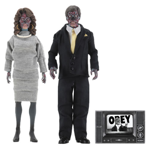 Retro Clothed Action Figures - They Live - 8" Aliens (Male / Female) 2-Pack