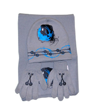 Coraline Hat Glove Set - "Blue Key"