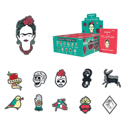 Pins & Buttons - Frida Kahlo - 20pc Enamel Pin Blind Box Display