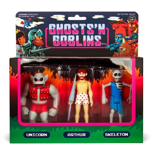 Reaction Figures - Ghost 'N Goblins - 3-Pack B (Unicorn, Arthur In Underwear, Skeleton)