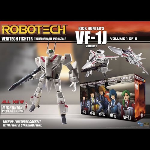 Robotech Figures - 1/100 Scale Transformable Veritech Fighter Coll - Rick Hunter VF-1J Vol 1