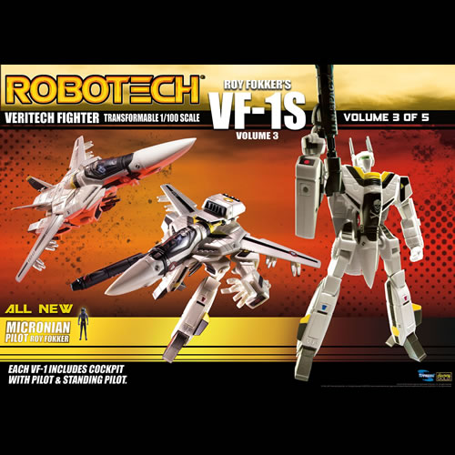 Robotech Figures - 1/100 Scale Transformable Veritech Fighter Coll - Roy Fokker VF-1S Vol.3