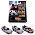 Nano Hollywood Rides Diecast - 1.65" Back To The Future 3-Pack