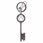 Keychains - Disney - Pewter Master Key w/ Gem Beads - Silver