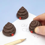 Stationary - Rose Scented Poop Erasers